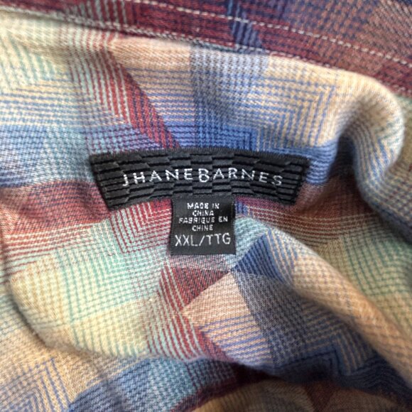 Jhane Barnes Mens Abstract Geometric Long Sleeve Button Up Shirt XXL Multicolor - Picture 3 of 7